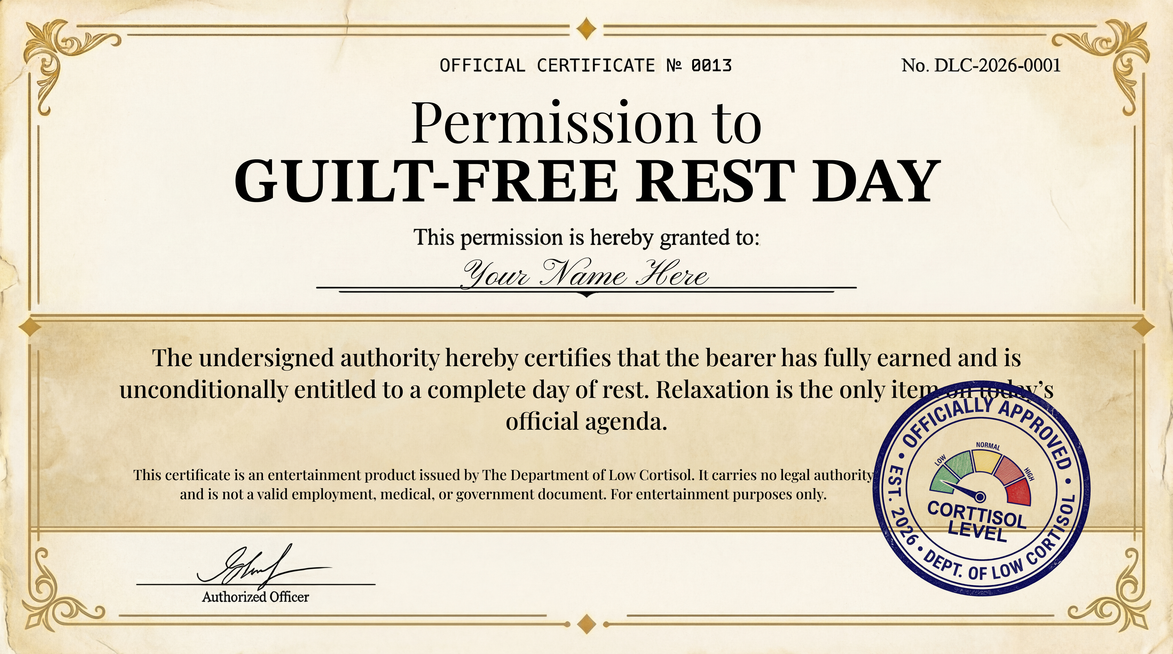 Official Guilt-Free Rest Day