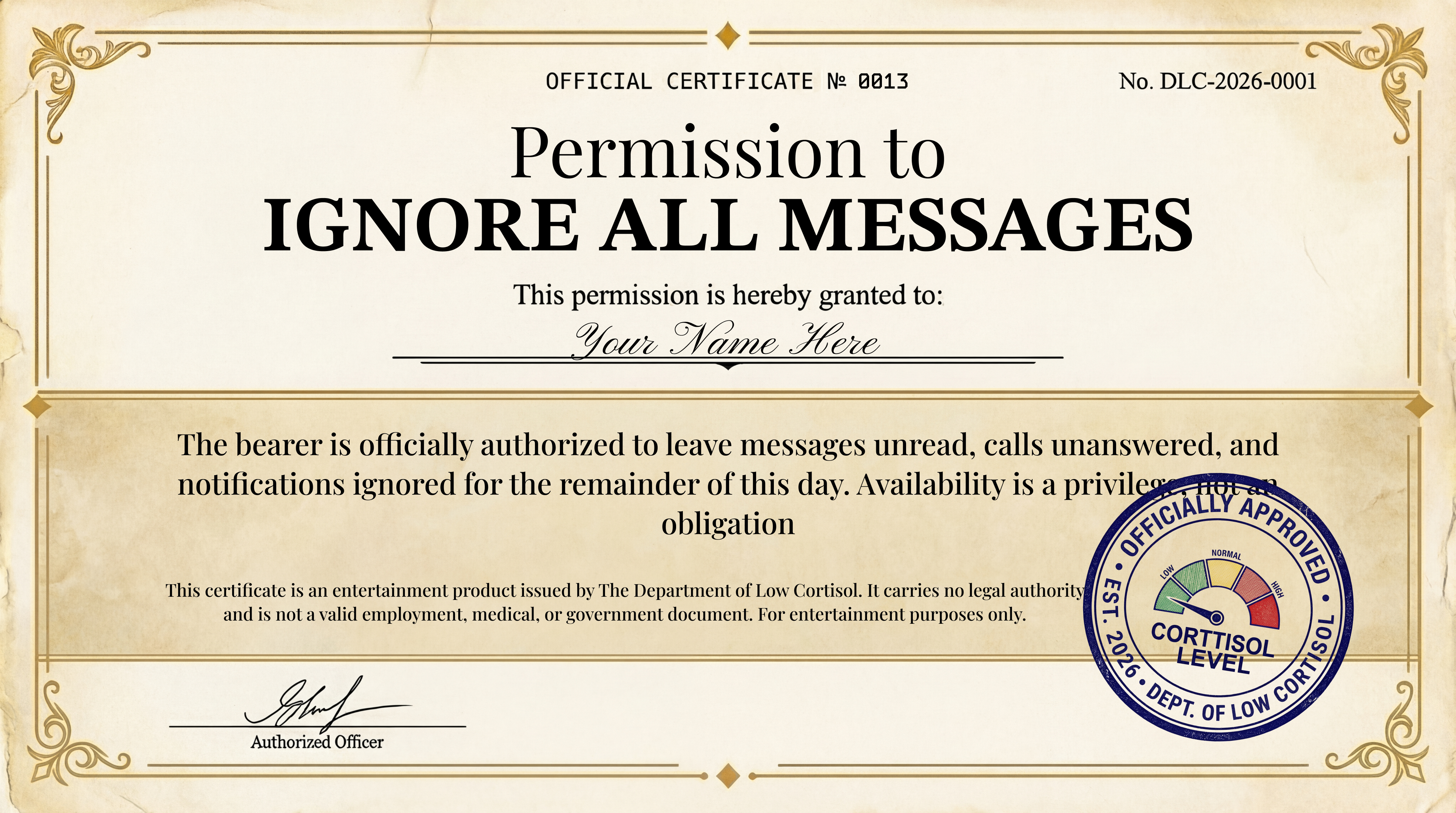 Permission to Ignore All Messages
